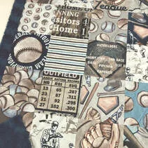Baseball Minky Quilt using Aaron Christensen's fabric design.