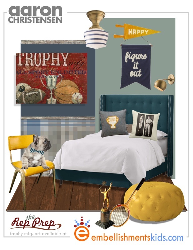Teen Sports Theme Mood Board featuring Art  by Aaron Christensen , http://embellishmentsstudio.com