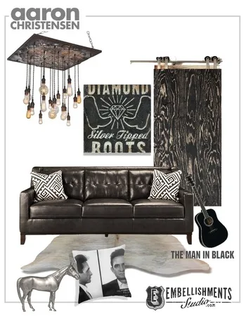Johnny Cash inspired decor mood board