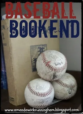 Vintage Baseball DIY Craft Bookends using old balls
