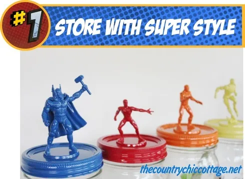 Mason Jar Superhero storage