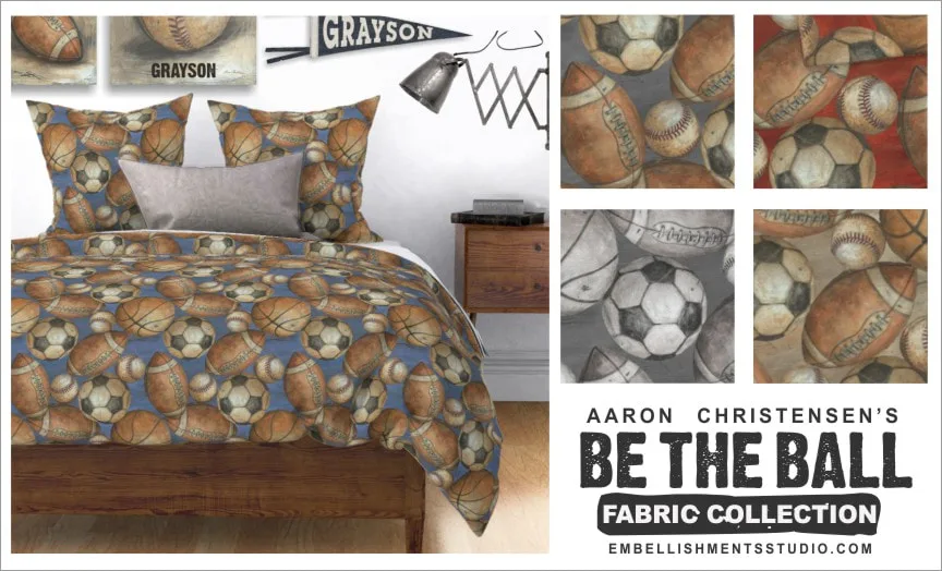 Sports Fabric, Bedding and Textiles for boys, teens and the nursery by Aaron Christensen