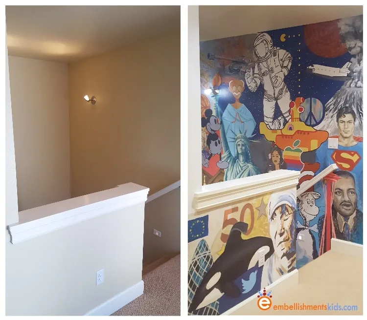 Mural of historical timelines using events, people and pop culture references - By Aaron Christensen