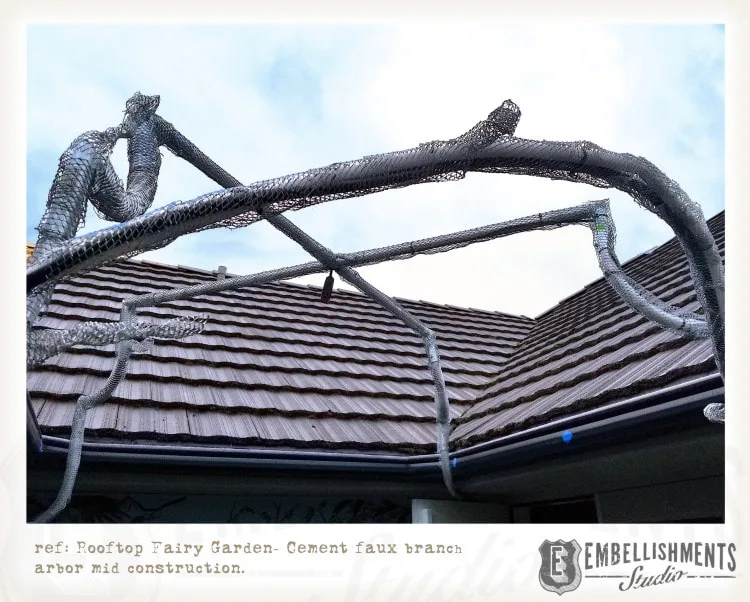 Faux cement branch arbor
