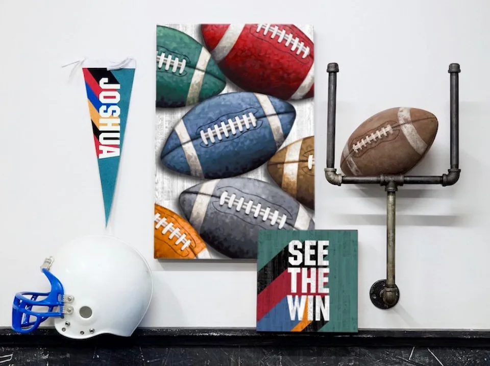 Football Ball Wall Art Decor for Boys by Aaron Christensen