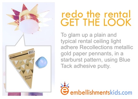 Plain rental home light fixture redo using inexpensive items.  Kids designer Aaron Christensen shares his ideas.