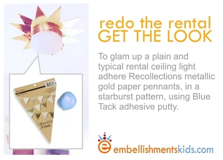 Plain rental home light fixture redo using inexpensive items.  Kids designer Aaron Christensen shares his ideas.