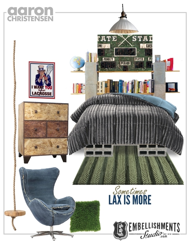 Vintage Sports Lacrosse Bedroom Ideas and Art Mood Board by Aaron Christensen