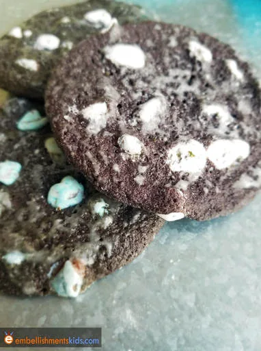 Outer space cookies, moon cookies, asteroid cookies, meteor cookies