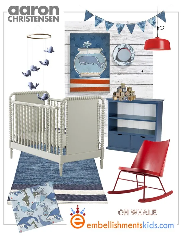 Oh Whale Nautical Wall Art Mood Board for Boys