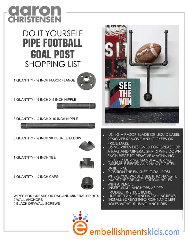 Decor DIY - Football Goal Post Made From Black Pipe by Aaron Christensen