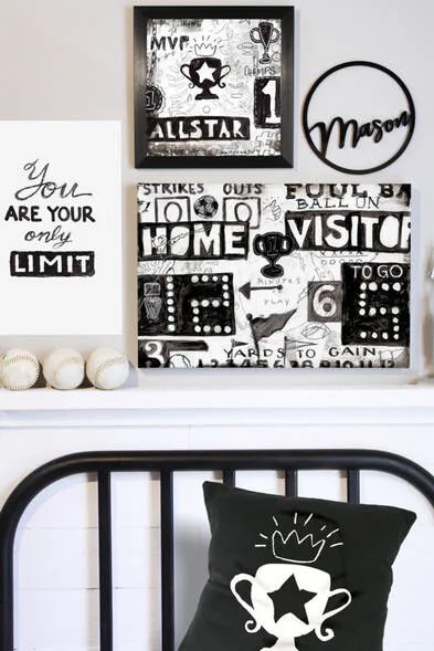 Rough Game Sports Wall Art Decor for Boys and Teens