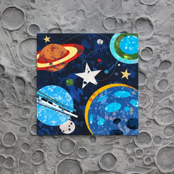 Planets and Stars wall art canvas decor by Aaron Christensen