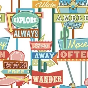 Southwest Fabric and Wallpaper Roam Wild and Free by Aaron Christensen