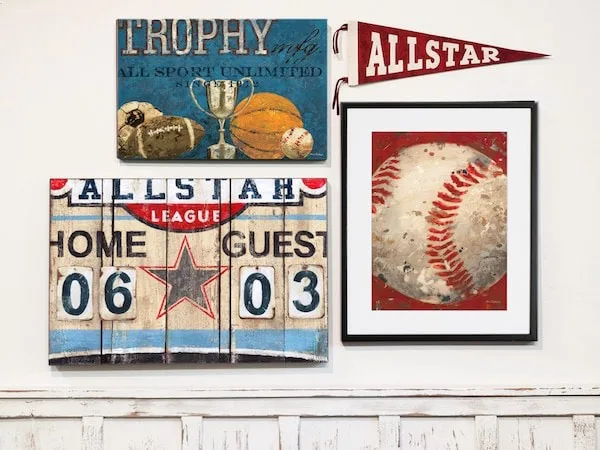 Allstar Wall Art Decor Collection by Aaron Christensen.  Scoreboard, Sports Art, Pennants and Framed Prints and Canvas.