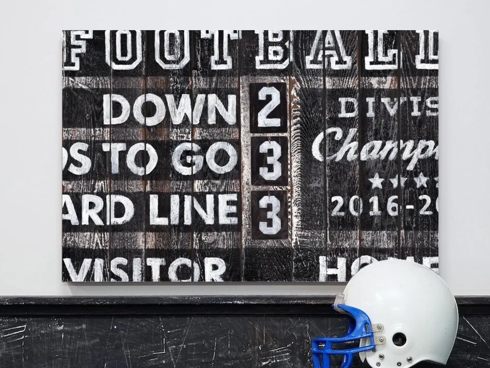 Football Scoreboard Wall Art Decor by Aaron Christensen