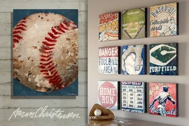 sell vintage sports art in baseball theme